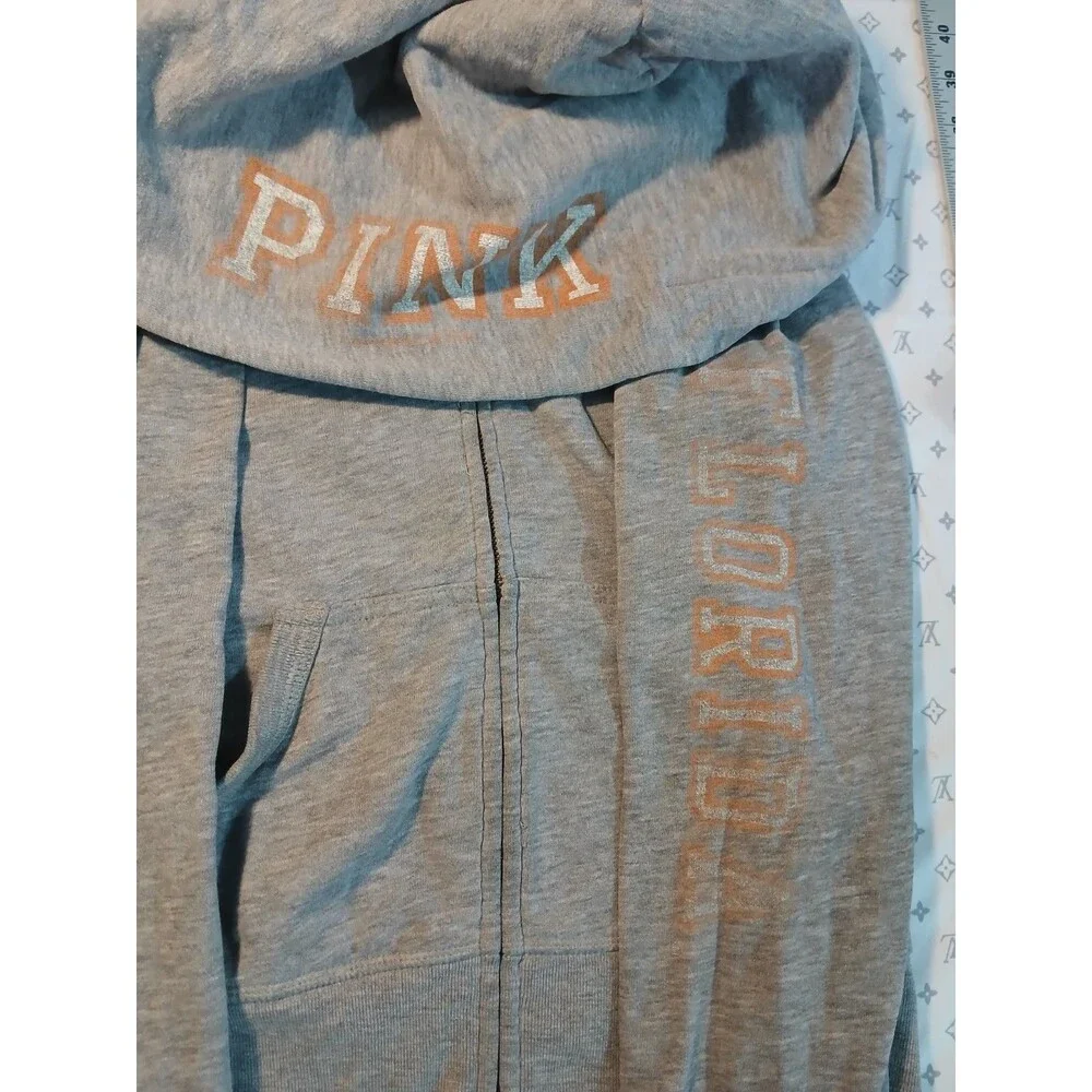 PINK Victoria's Secret University of Florida Gators Zip Hoodie Gray Blue Medium